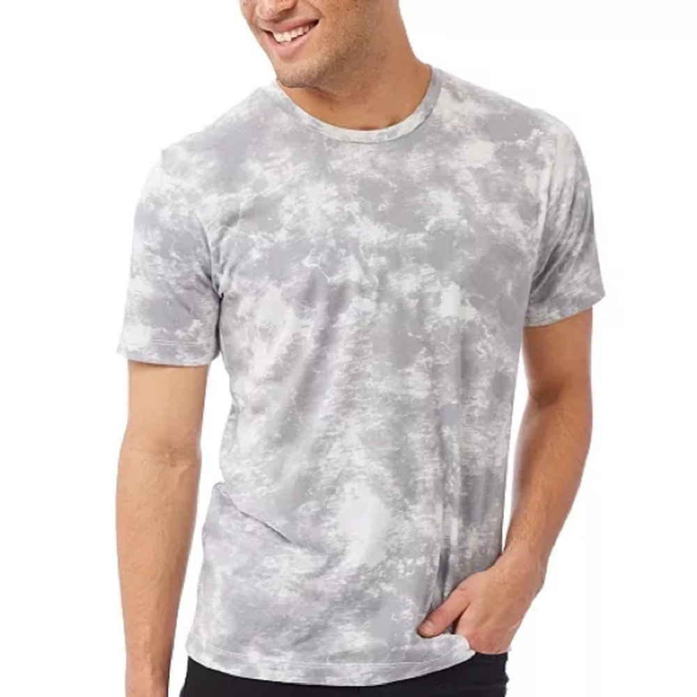 Tie-dye Gray & White Classic Cotton Everyday Tee, Size XL